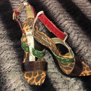 Colorful heel sandals